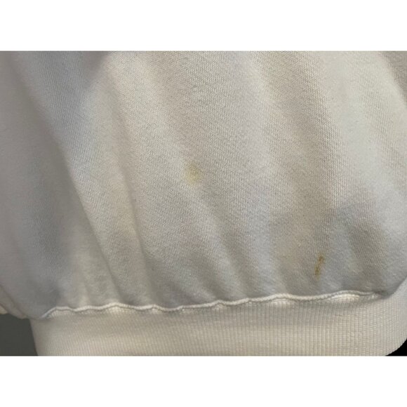 Vintage 1980s Hoodie Sweatshirt by Liz Wear size M white & blue retro fashion. - Picture 8 of 10